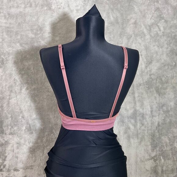 PINK Victoria's Secret Bralette Size Medium Purple metallic gold criss cross - Picture 8 of 8